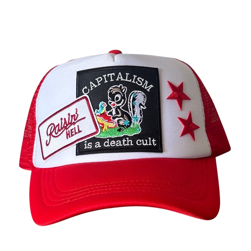 Trucker Hat with Embroidered Patches
